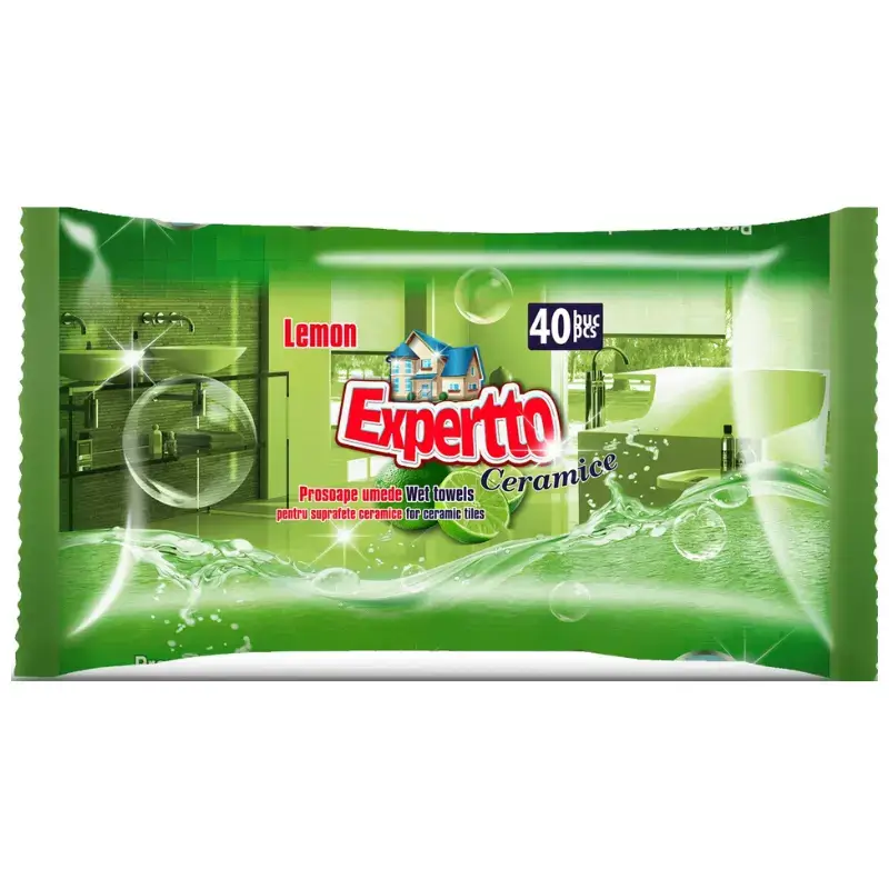 EXPERTTO мокри кърпи лимон за миещи повърхности 40бр
