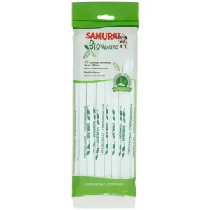 SAMURAI 40бр Сламки био, единично опаковани 240х5мм 3576SM