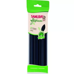 SAMURAI 40бр Сламки био, черни, 210х6мм 3567SM